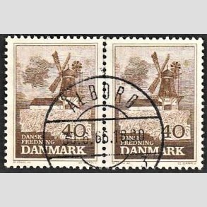 FRIMRKER DANMARK | 1965 - AFA 440 - Fredning - 40 re brun i par - Pragt Stemplet