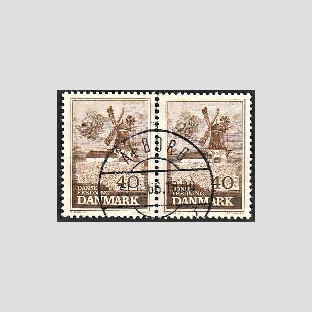 FRIMRKER DANMARK | 1965 - AFA 440 - Fredning - 40 re brun i par - Pragt Stemplet