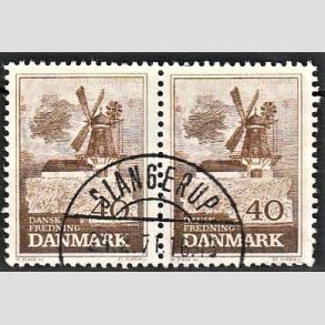 FRIMRKER DANMARK | 1965 - AFA 440 - Fredning - 40 re brun i par - Pragt Stemplet