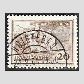 FRIM�RKER DANMARK | 1962 - AFA 411 - M�ns klint - 20 �re gr�brun - Pragt Stemplet Holstebro