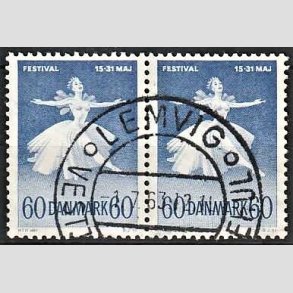 FRIMRKER DANMARK | 1962 - AFA 406 - Ballet og musik - 60 re bl i par - Pragt Stemplet