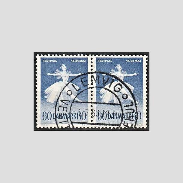 FRIMRKER DANMARK | 1962 - AFA 406 - Ballet og musik - 60 re bl i par - Pragt Stemplet