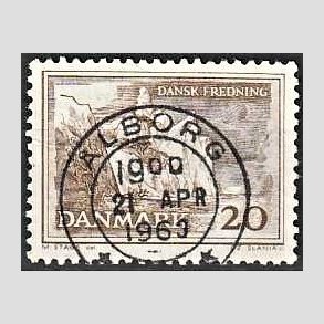 FRIM�RKER DANMARK | 1962 - AFA 411 - M�ns klint - 20 �re gr�brun - Pragt Stemplet �lborg