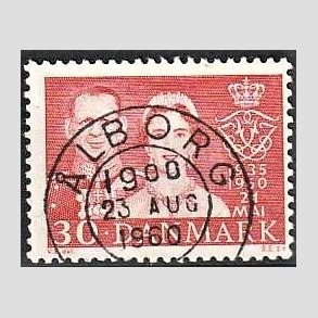 FRIM�RKER DANMARK | 1960 - AFA 384 - S�lvbryllup - 30 �re r�d - Pragt Stemplet