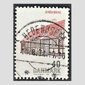 FRIM�RKER DANMARK | 1972 - AFA 538 - Dansk bygningskunst - 40 �re r�d/brun/sort - Pragt Stemplet Hedehusene