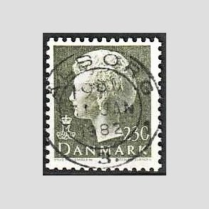 FRIMRKER DANMARK | 1981 - AFA 716 - Dronning Margrethe - 230 re sortgrn - Pragt Stemplet