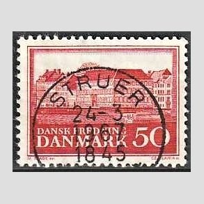 FRIM�RKER DANMARK | 1957 - AFA 370 - Nationalmuseets 150 �r - 30 �re r�d - Pragt Stemplet