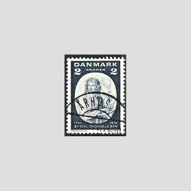 FRIMRKER DANMARK | 1970 - AFA 508 - Bertel Thorvaldsen - 2 Kr. bl - Lux Stemplet