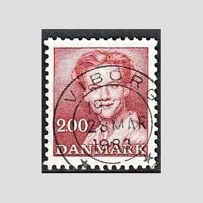 FRIMRKER DANMARK | 1982 - AFA 751 - Dronning Margrethe - 2,00 Kr. rd - Pragt Stemplet