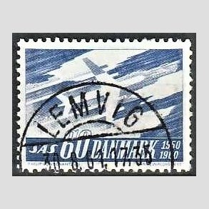 FRIM�RKER DANMARK | 1961 - AFA 391 - SAS 10 �rs jubil�um - 60 �re bl� - Lux Stemplet Lemvig