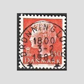 FRIMRKER DANMARK | 1981 - AFA 721 - Dronning Margrethe - 150 re orange - Pragt Stemplet Dronninglund