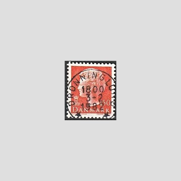 FRIMRKER DANMARK | 1981 - AFA 721 - Dronning Margrethe - 150 re orange - Pragt Stemplet Dronninglund