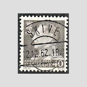 FRIMRKER DANMARK | 1961-62 - AFA 396 - Fr. IX 40 re gr - Pragt Stemplet Skive