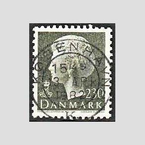 FRIMRKER DANMARK | 1981 - AFA 716 - Dronning Margrethe - 230 re sortgrn - Pragt Stemplet