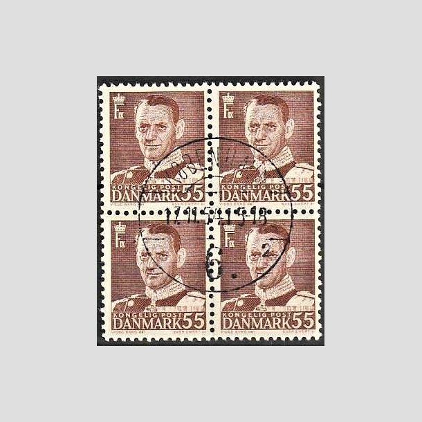 FRIMRKER DANMARK | 1951 - AFA 327 - Fr. IX 55 re brun i 4-blok - Lux Stemplet