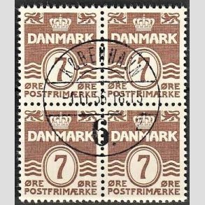 FRIMRKER DANMARK | 1940 - AFA 255 - Blgelinie 7 re brun i 4-blok - Lux Stemplet