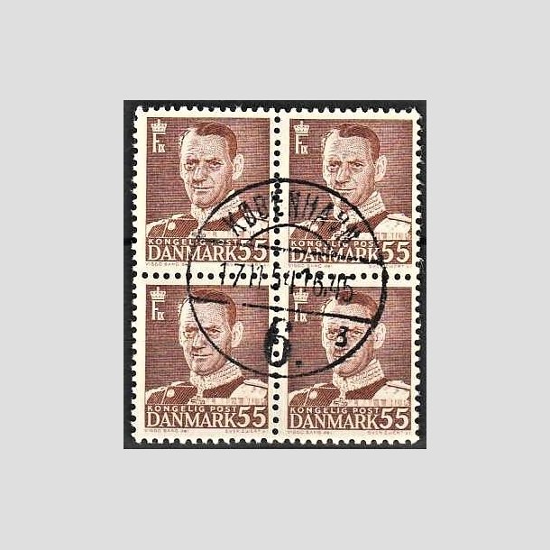 FRIMRKER DANMARK | 1951 - AFA 327 - Fr. IX 55 re brun i 4-blok - Lux Stemplet