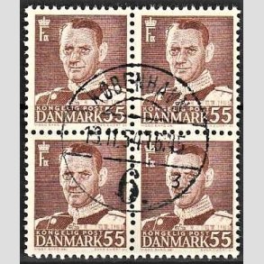 FRIMRKER DANMARK | 1951 - AFA 327 - Fr. IX 55 re brun i 4-blok - Lux Stemplet