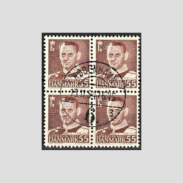 FRIMRKER DANMARK | 1951 - AFA 327 - Fr. IX 55 re brun i 4-blok - Lux Stemplet