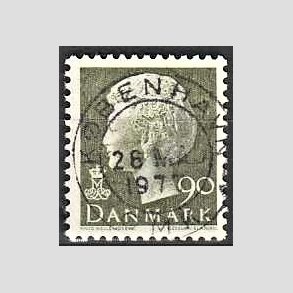 FRIMRKER DANMARK | 1977 - AFA 647 - Dronning Margrethe - 180 re sortgrn - Pragt Stemplet Kbenhavn