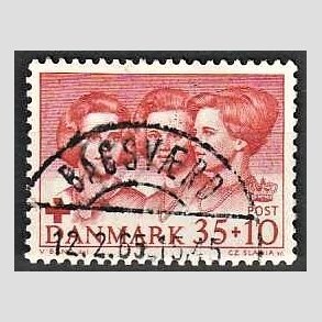 FRIMRKER DANMARK | 1964 - AFA 424F - Dansk Rde Kors - 35 + 10 re rd - Lux Stemplet