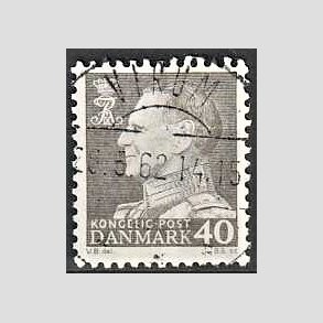 FRIMRKER DANMARK | 1961-62 - AFA 396 - Fr. IX 40 re gr - Pragt Stemplet