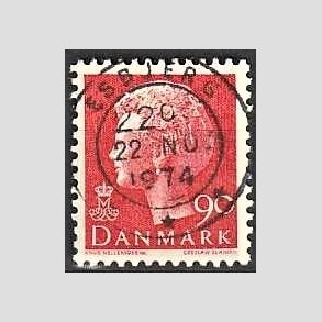 FRIMRKER DANMARK | 1974 - AFA 574 - Dronning Margrethe - 90 re rd - Pragt Stemplet Esbjerg