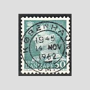 FRIMRKER DANMARK | 1961-62 - AFA 397 - Fr. IX 50 re blgrn - Pragt Stemplet