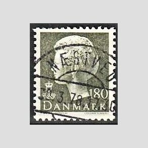 FRIMRKER DANMARK | 1977 - AFA 647 - Dronning Margrethe - 180 re sortgrn - Pragt Stemplet