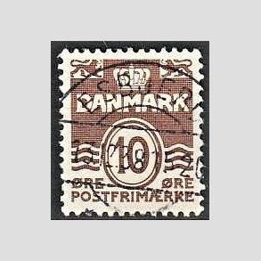 FRIM�RKER DANMARK | 1937-38 - AFA 235 - B�lgelinie 10 �re brun - Lux Stemplet