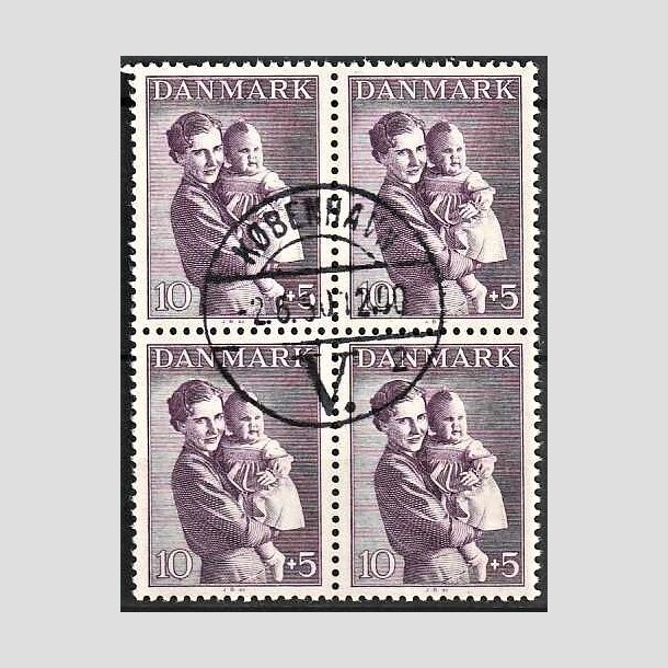 FRIMRKER DANMARK | 1941 - AFA 268 - Magrethe 1 r - 10 + 5 re violet i 4-blok - Lux Stemplet