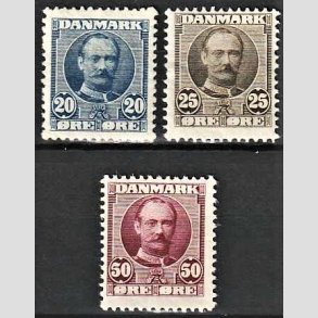 FRIM�RKER DANMARK | 1907 - AFA 56,57,58 - Frederik VIII 20,25,50 �re - Ubrugt