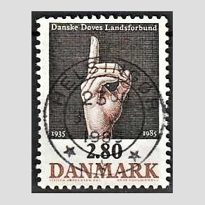 FRIM�RKER DANMARK | 1985 - AFA 844 - D�ves Landsforbund 50 �r - 2,80 Kr. flerfarvet - Pragt Stemplet Helsing�r