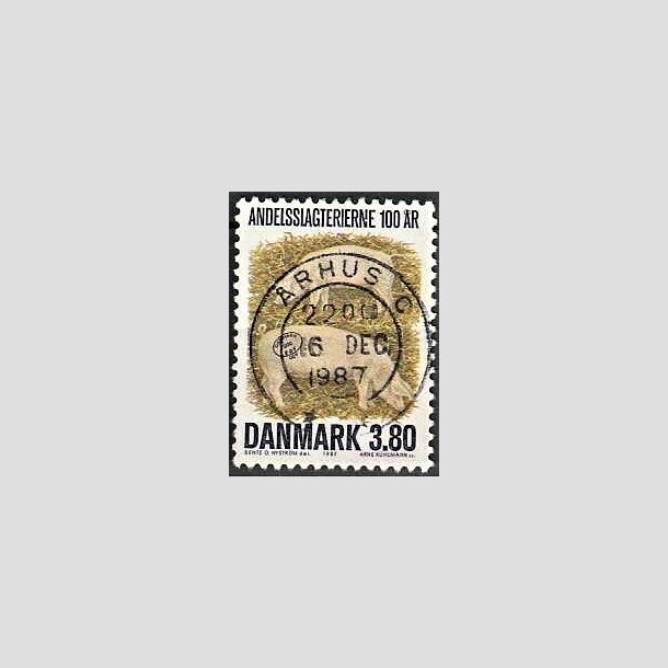 FRIMRKER DANMARK | 1987 - AFA 886 - Danske Andelsslagterier 100 r - 3,80 Kr. flerfarvet - Pragt Stemplet