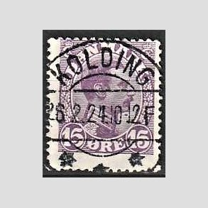 FRIMRKER DANMARK | 1913 - AFA 70 - Chr. X 15 re violet - Lux Stemplet