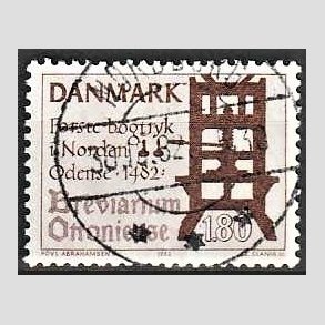FRIM�RKER DANMARK | 1982 - AFA 760 - Bogtryk 500 �r. - 1,80 Kr. brun - Lux Stemplet