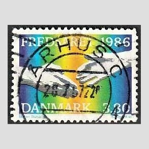 FRIM�RKER DANMARK | 1986 - AFA 857 - FN�s freds�r - 3,80 Kr. flerfarvet - Pragt Stemplet �rhus C