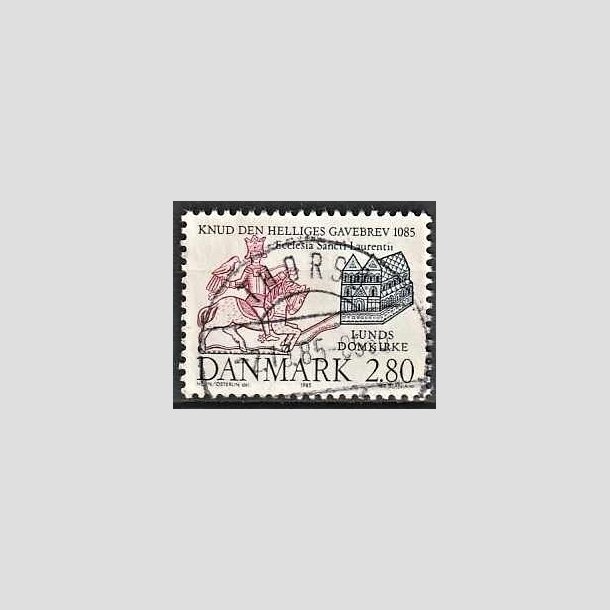FRIMRKER DANMARK | 1985 - AFA 834 - Domkirken i Lund - 2,80 Kr. mrkbl/lilla - Lux Stemplet