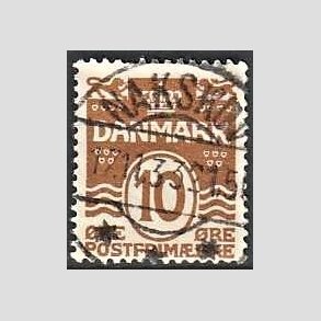 FRIM�RKER DANMARK | 1930 - AFA 185 - B�lgelinie 10 �re brun - Lux Stemplet