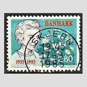 FRIM�RKER DANMARK | 1985 - AFA 832 - Dronning Ingrid 50 �ret - 2,80 Kr. flerfarvet - Pragt Stemplet