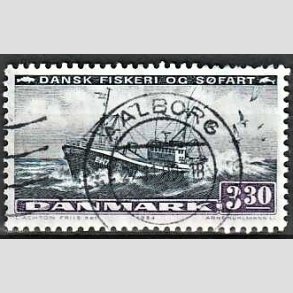 FRIM�RKER DANMARK | 1984 - AFA 811 - Fiskeri og s�fart - 3,30 Kr. sortbl�/violet - Pragt Stemplet