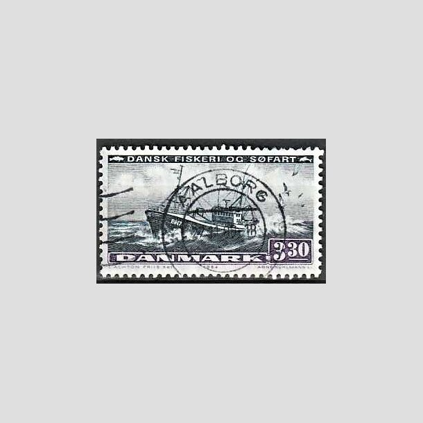 FRIMRKER DANMARK | 1984 - AFA 811 - Fiskeri og sfart - 3,30 Kr. sortbl/violet - Pragt Stemplet