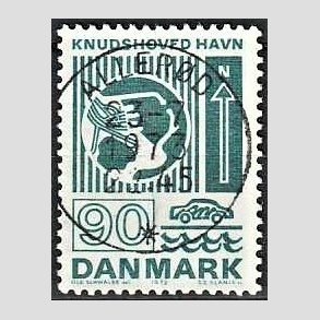 FRIM�RKER DANMARK | 1972 - AFA 537 - Trafiktekniske anl�g - 90 �re bl�gr�n - Pragt Stemplet Aller�d