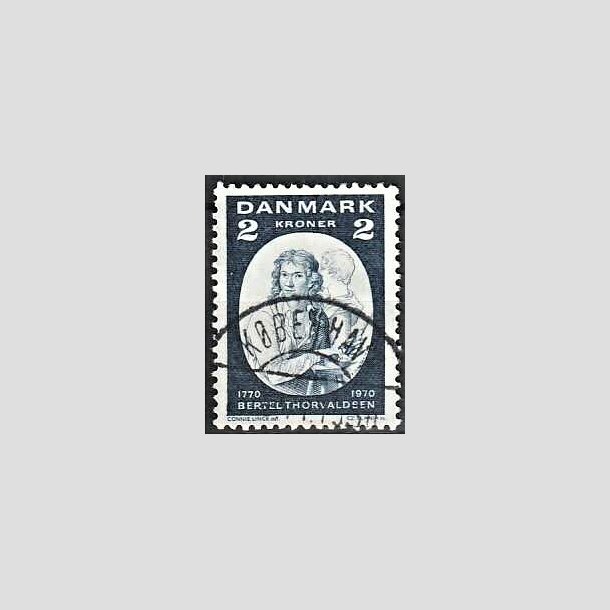 FRIMRKER DANMARK | 1970 - AFA 508 - Bertel Thorvaldsen - 2 Kr. bl - Lux Stemplet