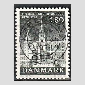 FRIM�RKER DANMARK | 1978 - AFA 657 - Frederiksborgmuseet 100 �r - 1,80 Kr. sortgr� - Pragt Stemplet