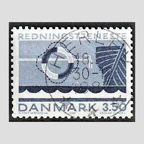 FRIM�RKER DANMARK | 1983 - AFA 784 - Redningstjenester - 3,50 Kr. bl� - Pragt Stemplet