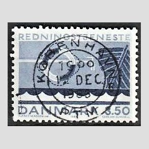 FRIM�RKER DANMARK | 1983 - AFA 784 - Redningstjenester - 3,50 Kr. bl� - Pragt Stemplet