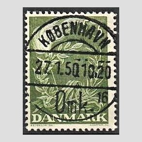 FRIMRKER DANMARK | 1947 - AFA 299 - Modstandsbevgelsen - 15 + 5 re grn - Pragt Stemplet