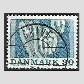 FRIM�RKER DANMARK | 1971 - AFA 516 - Sportsudgave - 30 �re bl�/gr�n - Lux Stemplet Skive