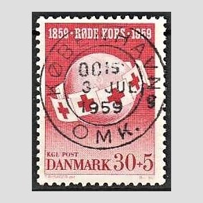 FRIMRKER DANMARK | 1959 - AFA 378 - Rde Kors - 30 + 5 re rd - Pragt Stemplet